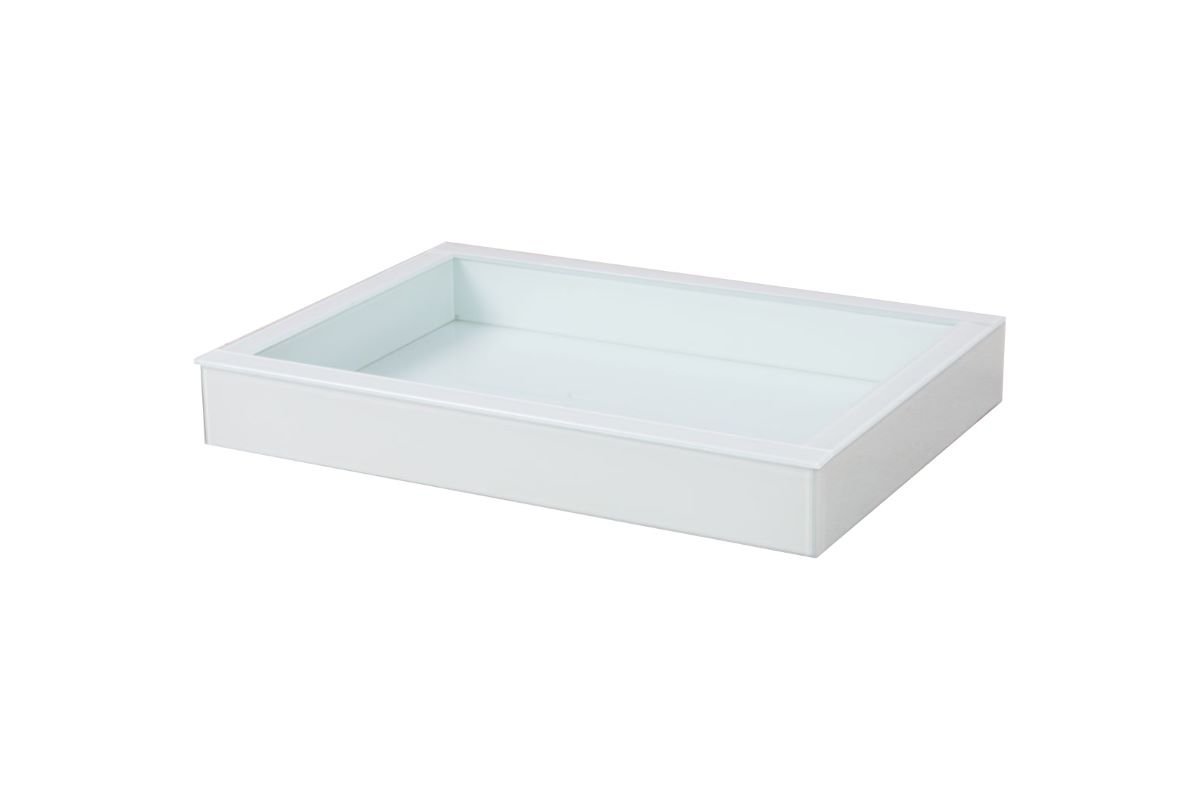 Bandeja Grande Branca Vidro Decoração Luxo Para Cozinha Sala Bar 60x35 - 6