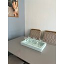Ver imagem 3 de Bandeja Grande Branca Vidro Decoração Luxo para Cozinha Sala Bar 60x35