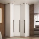 Ver imagem 1 de Guarda Roupa de Canto Obliquo 3 Portas Mdf Lotus Belmax:branco