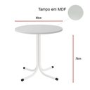 Ver imagem 4 de Mesa de Jantar Redonda 80cm Branca com 4 Cadeiras Estofada Branca
