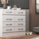 Ver imagem 1 de Cômoda Central 8 Gavetas Cor Branca