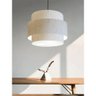 Lustre Pendente Cilíndrico Cúpula Em Tecido Linho Bege 50cm - 3