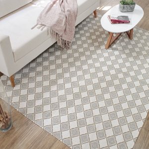 Tapete Hall Apartamento Antiderrapante 1.40m X 2.00m Decoração Tear Artesanal Jacquard Geométrico Ca