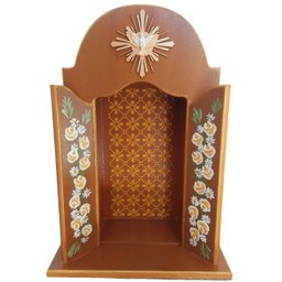 Oratório Capela Porta Fixa Para Imagens De Até 22cm -  MARROM - Coleção Congonhas - 1