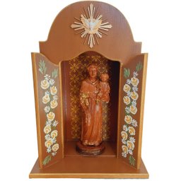 Oratório Capela Porta Fixa Para Imagens De Até 22cm -  MARROM - Coleção Congonhas - 2