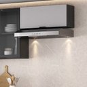 Ver imagem 5 de Cozinha Modulada 4 Peças 6 Portas 4 Gavetas MDF Dodradiça Slow Motion Lúmina Itatiaia Grafite/Fendi Cinza