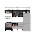 Ver imagem 3 de Cozinha Modulada 4 Peças 6 Portas 4 Gavetas MDF Dodradiça Slow Motion Lúmina Itatiaia Grafite/Fendi Cinza