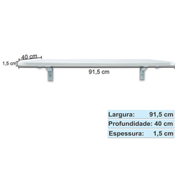 Mesa Dobrável - 91,5x40 - Cozinha, Quarto, Sala - Multiuso (cor Branca) - 3