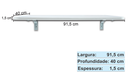 Ver imagem 3 de Mesa Dobrável de Parede Multiuso Retangular MDP 91.5x40cm Branco
