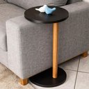 Ver imagem 2 de Mesa de Apoio Lateral Redonda Monopé MDF Madeira 35cm Preto Lubrano Decor
