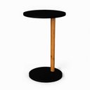 Ver imagem 1 de Mesa de Apoio Lateral Redonda Monopé MDF Madeira 35cm Preto Lubrano Decor