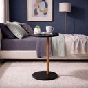 Ver imagem 3 de Mesa de Apoio Lateral Redonda Monopé MDF Madeira 35cm Preto Lubrano Decor