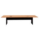Ver imagem 1 de Mesa de Reunião 2,50m X 1,20m Escritório Corporativo Cor:carvalho Treviso com Preto