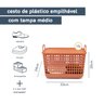 Cesto de Plástico Grande Telado com Tampa Alças Oikos - 3