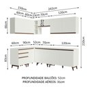 Ver imagem 4 de Armário de Cozinha Completa de Canto 392cm Branco Reims Madesa 02