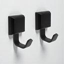 Ver imagem 1 de Suporte 2 Unid Cabide Cabideiro Gancho Preto