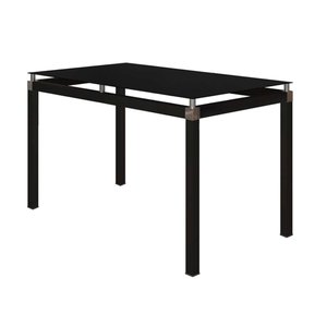 Mesa Malva 107x70 cm Com Tampo De Vidro Temperado Preto Artefamol