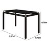 Mesa Malva 107x70 cm Com Tampo De Vidro Temperado Preto Artefamol - 2
