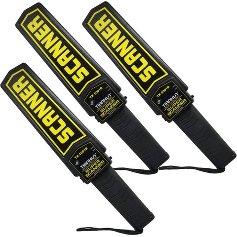 3 Detectores Metal Portátil para Segurança Scanner Bastão Revista Eventos Bateria 9V Importway IWDM-