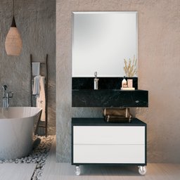 Bancada em Porcelanato para Banheiro 80cm Max com Cuba Esculpida  - 4