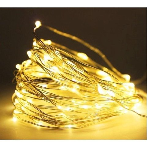 Fio Led Luz Amarela 200 Lâmpadas Usb com Música 20m