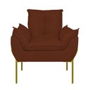 Ver imagem 5 de Poltrona Decorativa Luxo Recepção Clínica Estética Dourado Cor:terracota