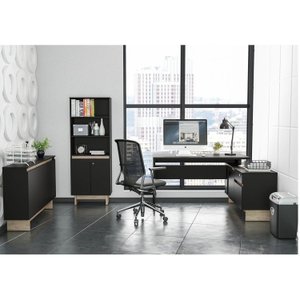 Kit 3 Peças com 1 Mesa de Canto 1 Estante 1 Aparador Los Angeles