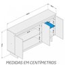 Kit 3 Peças com 1 Mesa de Canto 1 Estante 1 Aparador Los Angeles - 5