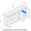 Ver imagem 5 de Conjunto 3 Peças com 1 Mesa de Canto 1 Estante 1 Aparador Los Angeles Preto Carvalho Claro