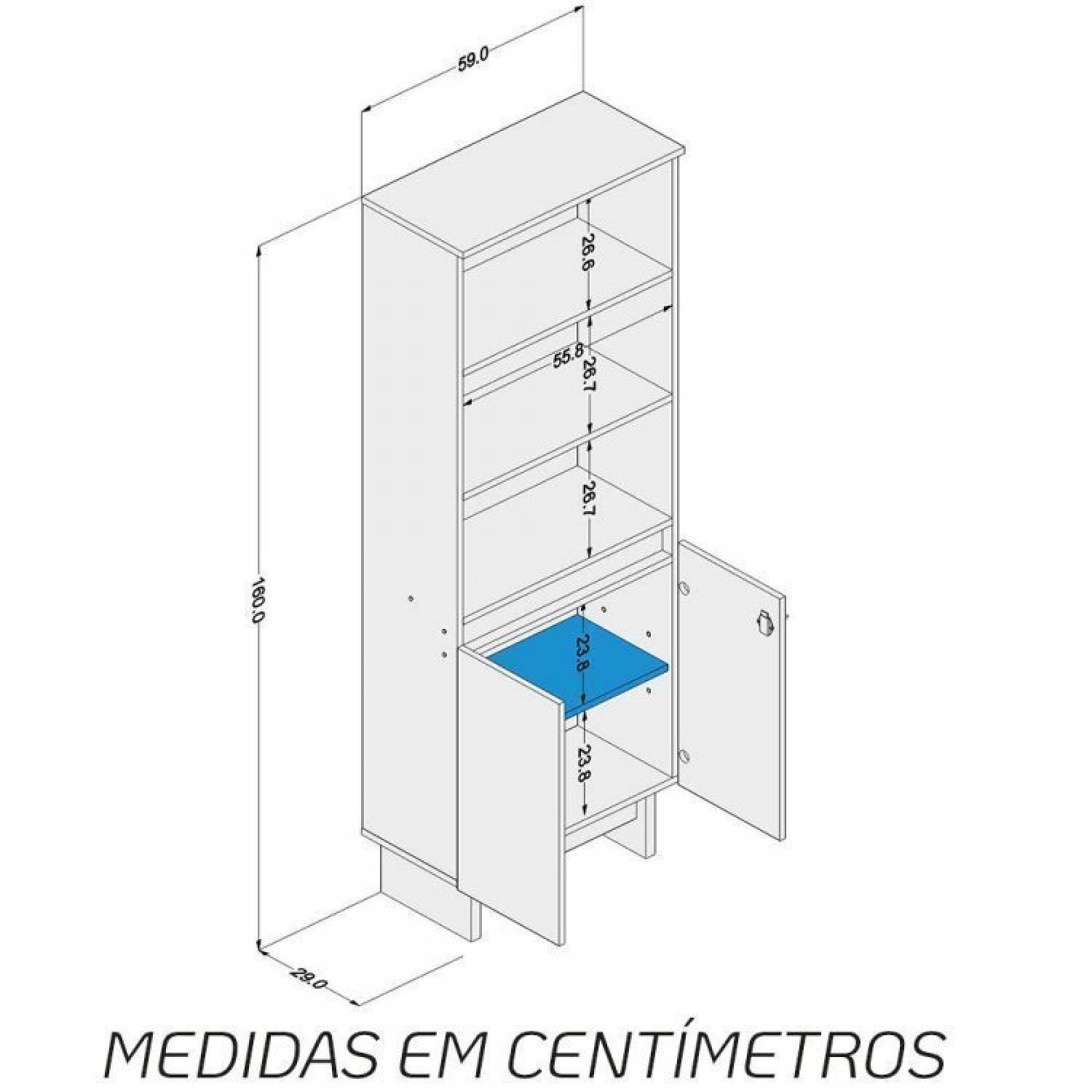 Kit 3 Peças com 1 Mesa de Canto 1 Estante 1 Aparador Los Angeles - 9