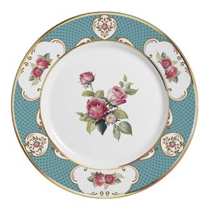 Conjunto com 6 Pratos Raso Singapura Turquesa Alleanza Cerâmica