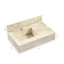 Ver imagem 3 de Bancada em Porcelanato para Banheiro 80cm Max com Cuba Esculpida Bege/Travertino Yescasa