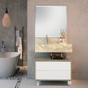 Ver imagem 4 de Bancada em Porcelanato para Banheiro 80cm Max com Cuba Esculpida Bege/Travertino Yescasa