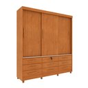 Ver imagem 2 de Guarda Roupa Casal com pés 3 Portas de Correr 9 Gavetas 199cm Chicago  