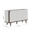Ver imagem 4 de Buffet Aparador com 3 Portas 136x79cm Jurerê Colibri:Off White/Nogueira