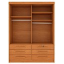 Ver imagem 5 de Guarda Roupa Solteiro 2 Portas 6 Gavetas 133cm Chicago Bege/Cinamomo