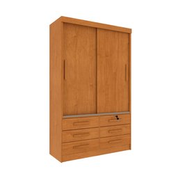Guarda Roupa Solteiro 2 Portas 6 Gavetas 133cm Chicago   - 3