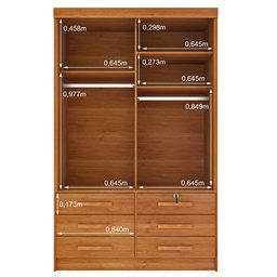 Guarda Roupa Solteiro 2 Portas 6 Gavetas 133cm Chicago   - 15