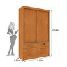 Guarda Roupa Solteiro 2 Portas 6 Gavetas 133cm Chicago   - 2