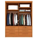 Ver imagem 6 de Guarda Roupa Solteiro 2 Portas 6 Gavetas 133cm Chicago Bege/Cinamomo