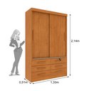 Ver imagem 3 de Guarda Roupa Solteiro 2 Portas 6 Gavetas 133cm Chicago  