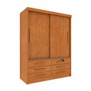 Ver imagem 2 de Guarda Roupa Solteiro 2 Portas 6 Gavetas 133cm Chicago Bege/Cinamomo