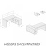 Kit 3 Peças com Mesa para Escritório em L, Mesa Reta e Armário Baixo Los Angeles - 9