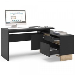 Kit 3 Peças com Mesa para Escritório em L, Mesa Reta e Armário Baixo Los Angeles - 8 Kit 3 Peças com Mesa para Escritório em L, Mesa Reta e Armário Baixo Los Angeles - 8