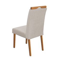 Kit 4 Cadeiras de Jantar Madeira Maciça Cerejeira Premium Heloísa Veludo Bege - 3