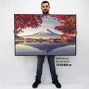 Ver imagem 2 de Quadro Decorativo Caixa Alta com Vidro As Margens do Monte Fuji Japão TaColado Moldura Preta 120 x 8