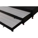 Ver imagem 3 de Cama Box Base c/Auxiliar Solteiro Universal Rústico Bordado Black (88x188x32) - Paropas