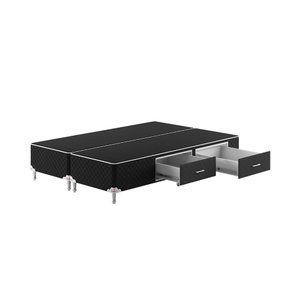 Base Box Gaveta Bipartido Queen Spubio Incofal Preto 158x198x40cm