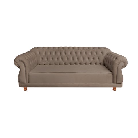 Sofá Chesterfield Capitone Elisabeth Suede Amarelo 2,30cm:CAPUCCINO