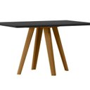 Ver imagem 2 de Mesa para Sala de Jantar Tampo com Vidro/MDF 135cm Base Madeira Maciça Mariah